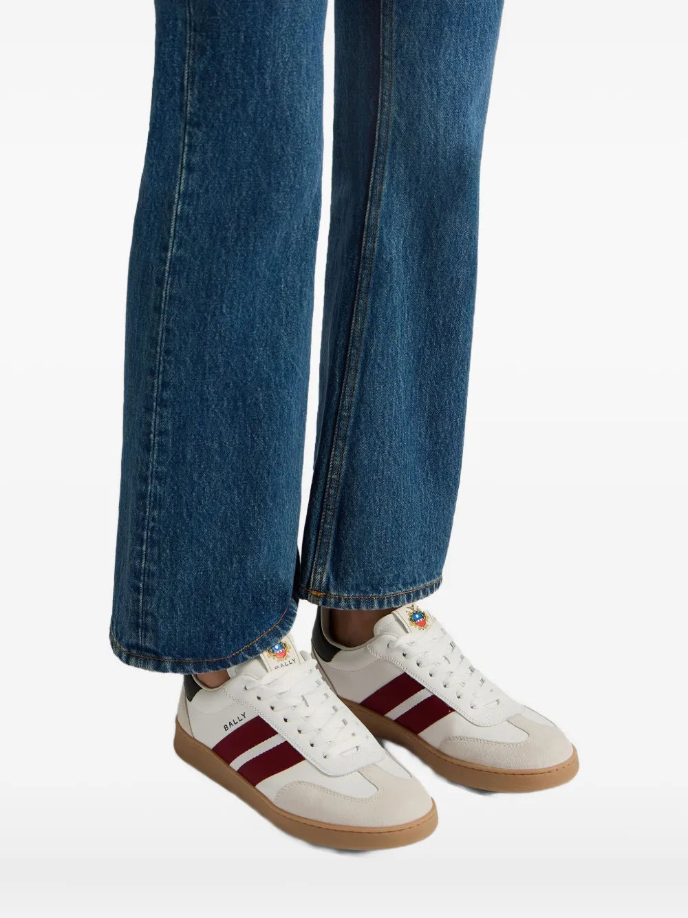Bally Retro Crest Striped Leather