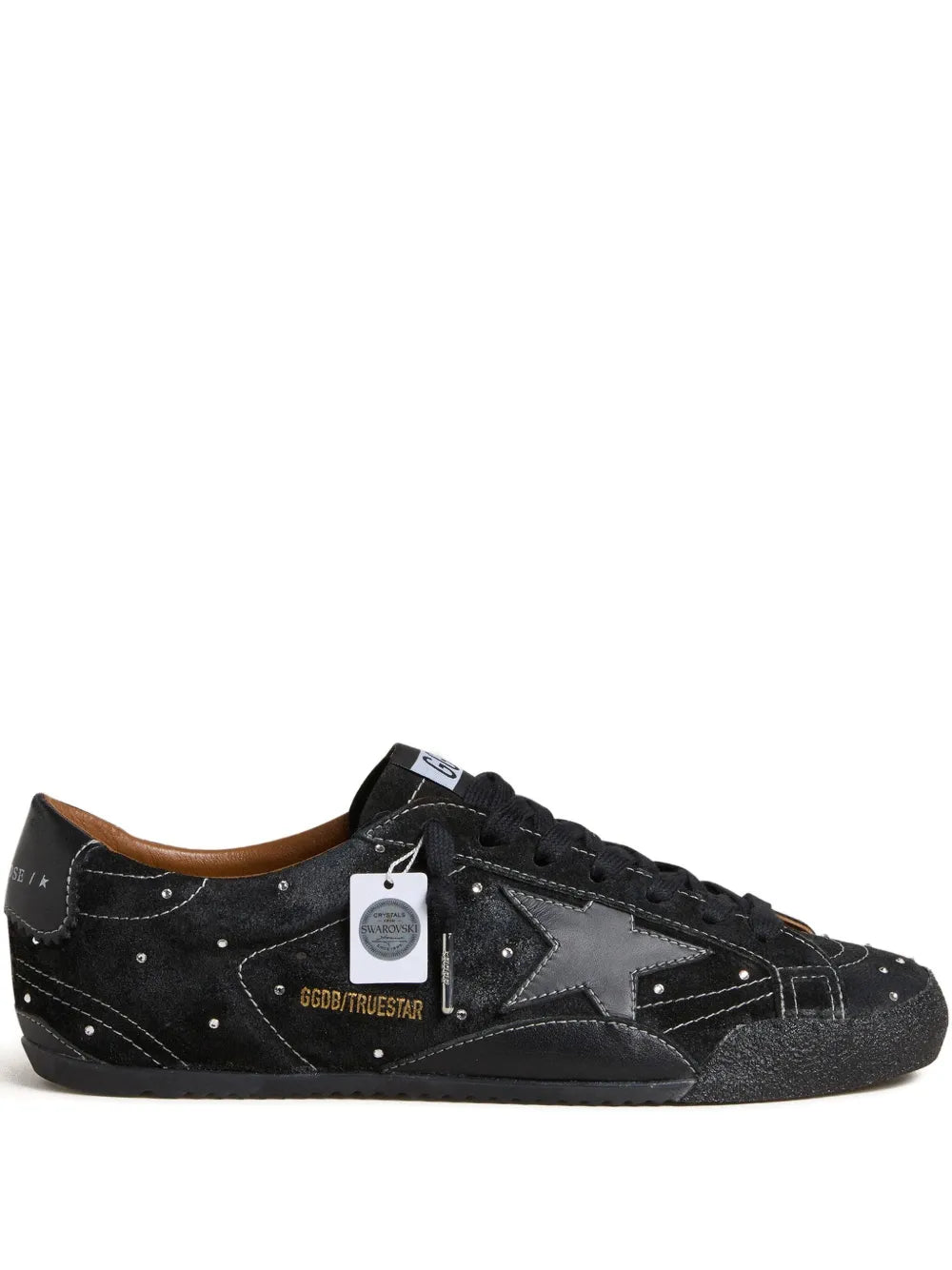 Golden Goose True-Star In Black Suede With Swarovski Crystals