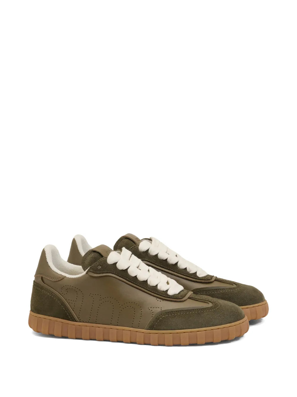 AMI Paris Step Perforated-Logo Leather