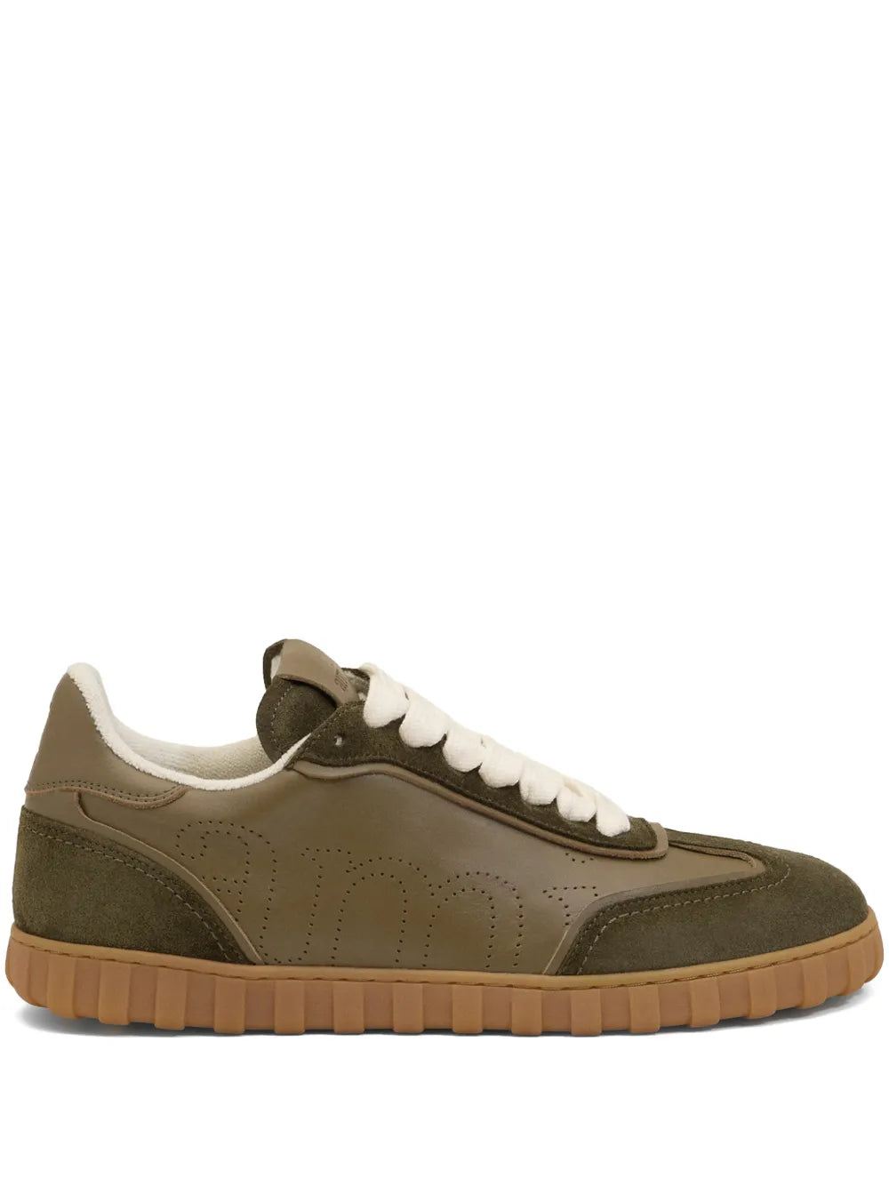 AMI Paris Step Perforated-Logo Leather